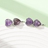 Valentine's Day Heart Natural Amethyst Stud Earrings EJEW-T053-01P-09-2