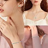 Rhinestone Twist Pendant Necklace & Diamond Bangle & Stud Earrings JEW101H-7