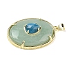 Natural Green Aventurine & Apatite Pendants G-P599-05G-02-2
