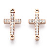 316 Surgical Stainless Steel Clear Cubic Zirconia Connector Charms STAS-ZX042-22RG-2