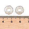 Polymer Clay Rhinestone European Large Hole Beads with Silver Color Plated Brass Cores X-FPDL-R002-15-3