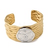 Hammered 304 Stainless Steel Cuff Bangles for Women BJEW-Z177-01GP-02-4