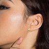  Jewelry 3 Pairs 3 Style Round & Lightning Bolt & Square Cubic Zirconia Huggie Hoop Earrings EJEW-PJ0001-03-5