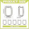 10 Pairs Brass Huggie Hoop Earrings EJEW-ME0001-08P-2