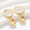 Brass Cubic Zirconia Hoop Earrings EJEW-Q015-01G-7