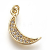 Brass Micro Pave Cubic Zirconia Charms ZIRC-E152-27G-RS-1