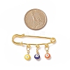 Rack Plating Brass Enamel Evil Eye Charms Safety Pin Brooch JEWB-BR00091-2