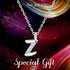 SHEGRACE Rhodium Plated 925 Sterling Silver Initial Pendant Necklaces JN922A-5