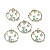 Alloy Enamel Pendants ENAM-M052-04G-C-4