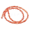 Handmade Millefiori Glass Flat Round Bead Strands LK-P010-A-03-4