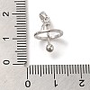 Anti-Tarnish Rhodium Plated 925 Sterling Silver Locket Style Planet Pinch Bails STER-NH0001-55B-P-5