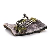 Natural Peridot Cluster & Alloy Miner Model Ornament DJEW-D002-03AS-01-2