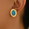 Vintage Stainless Steel with Turquoise Stud Earrings YU8989-1-2