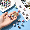 64Pcs 8 Colors Printed Round Silicone Focal Beads SIL-SC0002-88-4