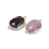 Natural Amethyst Faceted Connector Charms G-K347-11G-05-2