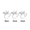 Butterfly Shape Brass Micro Pave Clear Cubic Zirconia Cuff Ring Settings KK-T076-50P-4