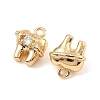 Brass Micro Pave Cubic Zirconia Charms KK-C155-22G-2