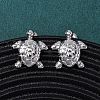 304 Stainless Steel Turtle Stud Earrings EJEW-Z135-02P-02-1