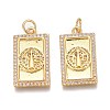 Brass Micro Pave Clear Cubic Zirconia Pendants ZIRC-Z008-41G-1