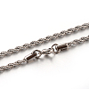 Tarnish Resistant 304 Stainless Steel Rope Chain Necklaces STAS-M174-009P-A-1