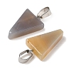 Natural Grey Agate Pendants G-B127-04P-08-2