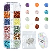 DIY Round Natural & Synthetic Gemstone Beads Stretch Bracelets Kits DIY-YW0011-65-1