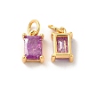 Real 18K Gold Plated Brass Micro Pave Cubic Zirconia Pendants KK-M243-08G-02-2