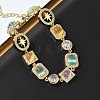 Brass Micro Pave Clear Cubic Zirconia Link Chain Bracelets for Women BJEW-C156-03G-3