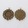 Vintage Tibetan Style Alloy Flower Pendant Cabochon Bezel Settings TIBEP-M018-65AB-NF-2