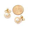 Shell Pearl with Brass Dangle Stud Earrings for Women EJEW-TA00574-3