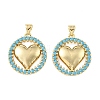 Brass Micro Pave Sky Blue Cubic Zirconia Pendants CU-CBA6938-07G-06-1