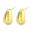 Rack Plating Teardrop Brass Stud Earrings for Women EJEW-G410-60G-1