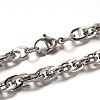 304 Stainless Steel Rope Chain Necklaces and Bracelets Jewelry Sets SJEW-L410-04P-1