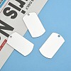 Tarnish Resistant 201 Stainless Steel Rectangle Mirror Polished Finish Stamping Blank Tag Pendants STAS-S031-03-6