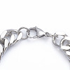 Men's 304 Stainless Steel Diamond Cut Cuban Link Chain Bracelets X-BJEW-L673-002A-P-3