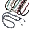 Adjustable Natural Mixed Gemstone Round Beaded Braided Necklaces G-H355-05-2