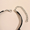 Glass Teardrop Tassel Alloy Chain Velvet Cord Anklets for Women FS-WGE307F-01-5