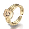 Brass Micro Pave Clear Cubic Zirconia Cuff Rings RJEW-H538-02G-G-3