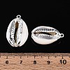 Electroplated Natural Cowrie Shell Pendants X-SSHEL-T017-36-4