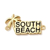 Beach Theme Rack Plating Brass Enamel Coconut Tree Connector Charms KK-P261-08H-G06-1