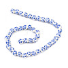 Handmade Flower Printed Porcelain Ceramic Beads Strands LS-PORC-M006-8mm-10-2