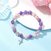 Round Glass Beaded Stretch Bracelets BJEW-JB12649-2