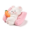 Resin Sleep Animal Figurines Ornament DJEW-Z003-02D-1