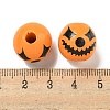 Printed Wood European Beads WOOD-G022-08A-03-3