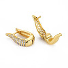 Brass Micro Pave Clear Cubic Zirconia Hoop Earrings EJEW-S208-142-NF-2