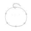 Silver 925 Sterling Silver Flat Round Link Bracelet CJ1255-10-1