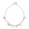 Glass with Topaz Jade Beaded Necklaces NJEW-JN04680-03-4