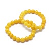 Natural Yellow Jade Bead Stretch Bracelets BJEW-K212-B-038-7