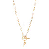 304 Stainless Steel Letter Pendant Necklaces NJEW-LP0001-52F-G-1