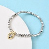 Brass Oval Charms Bracelets BJEW-B148-03A-01-2